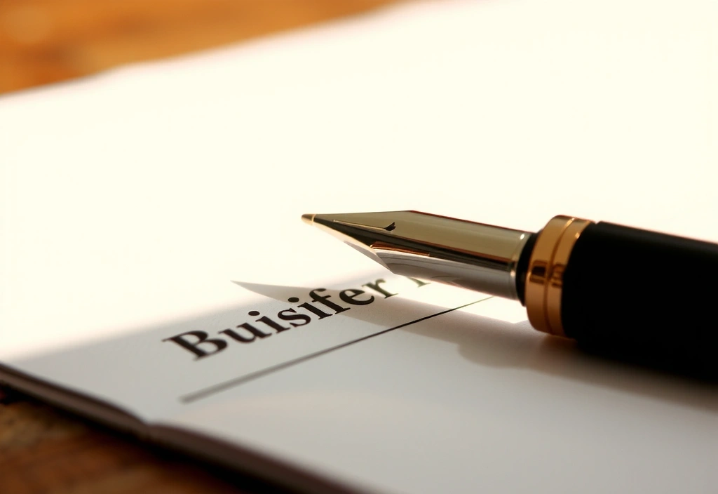 Dokument und Stift auf Holztisch